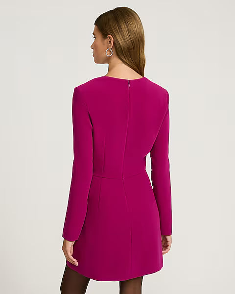 Square Neck Long Sleeve Fit and Flare Mini Dress