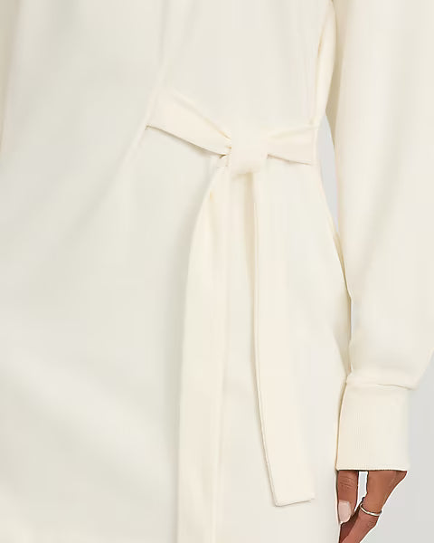 Long Sleeve Tie Waist Sweatshirt Dress